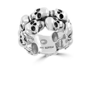 EFFY Eternity Sterling Silver Skull Ring SZ 10 Like new!